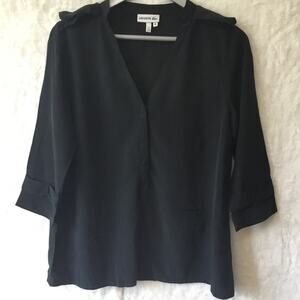 Lacoste Black Long-Sleeve V-Neck Shirt